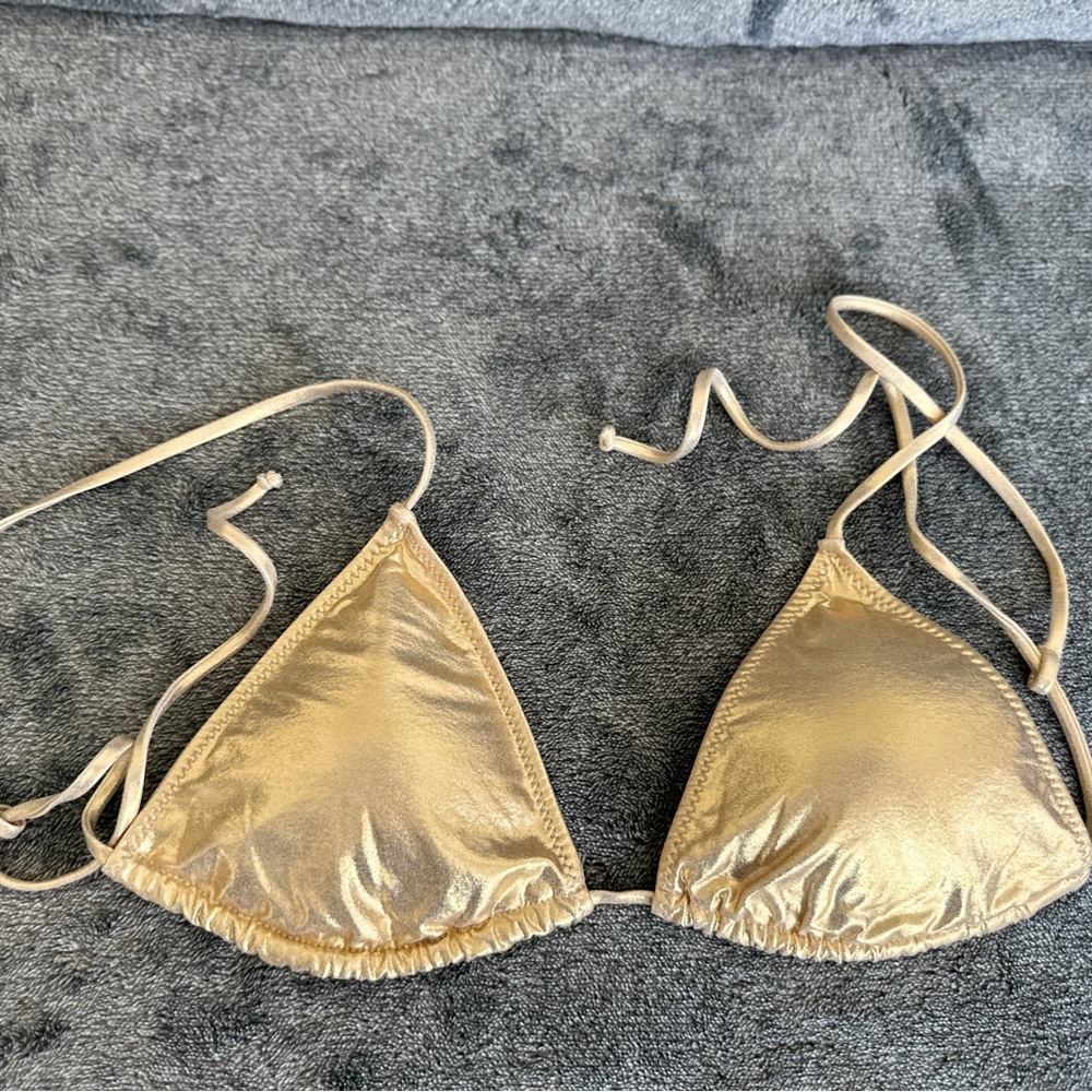 Bikini lovers Medium Gold Triangle Bikini Top